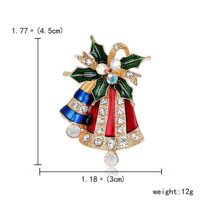 Lovely Xmas Enamel Brooch Pin