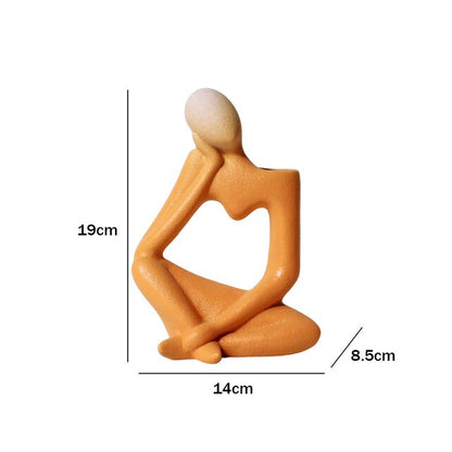 Human Body Half-body Vase Pen Container Creative Vase Ceramics Craft Exquisite Flower Bottles Home Decor for Dining Table Office
