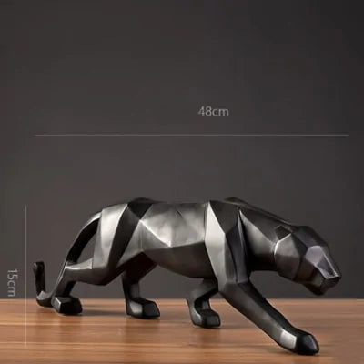 Chic Resin Leopard Sculpture: Stylish Home Office Accent