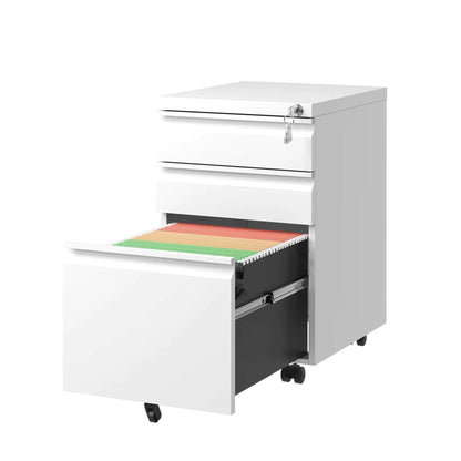 Secure Mobile File Cabinet 3-Drawer