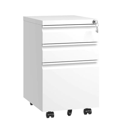 Secure Mobile File Cabinet 3-Drawer