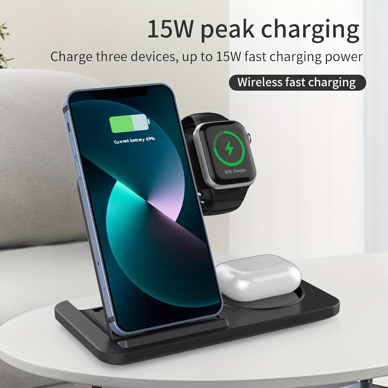 3in1 Wireless Charger Stand for Apple Devices