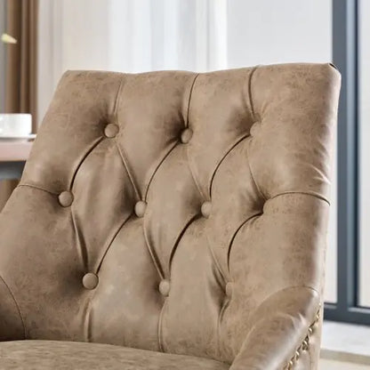 Rustic Brown Sheepskin Office Chair with Adjustable Functions