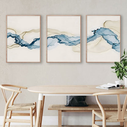 Modern Abstract Beige Blue Posters Wall Art Canvas Painting Minimalist Print Pictures Living Room Interior Home Decor Gifts