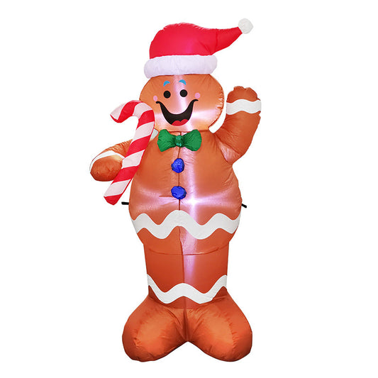 Festiss Christmas Inflatables Decoration With Built-in LED Light and Blower 1.5M Gingerbread Man