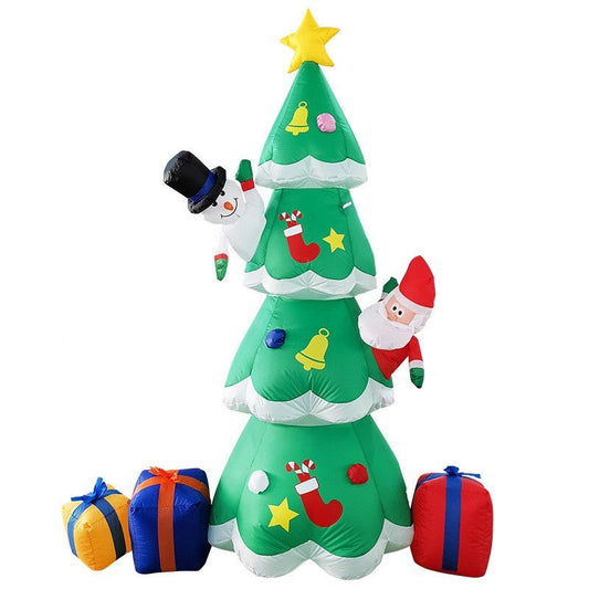 Festiss Christmas Inflatables Decoration with Built-In Led Light and Blower 2.1m Christmas Tree with Gifts