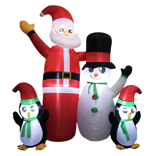 Festiss Christmas Inflatables Decoration With Built-in LED Light and Blower 1.8M Santa, Snowman and Penguin