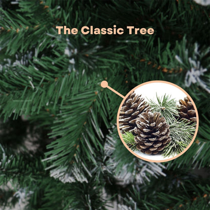 Festiss Artificial Easy Assembly Christmas Tree With White Snow Flocked Tips 2.4m