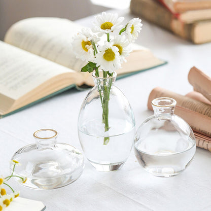 3Pcs Glass Bud Vase Small Glass Flower Vases Decorative Table Centerpieces Vase Elegant Mini Bud Vases Clear Glass Flower Vases
