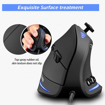For ZELOTES C-18 11 Buttons USB Wired 10000DPI RGB Optical Ergonomic Gaming Adjustable Vertical Mouse