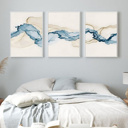 Modern Abstract Beige Blue Posters Wall Art Canvas Painting Minimalist Print Pictures Living Room Interior Home Decor Gifts