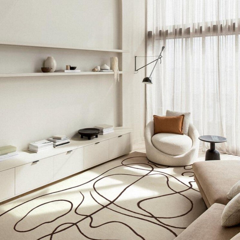 Nordic Style Living Room Decoration Carpet Home Large Area Rugs for Bedroom Fluffy Soft Cloakroom Rug Thickened Anti-skid Mat
