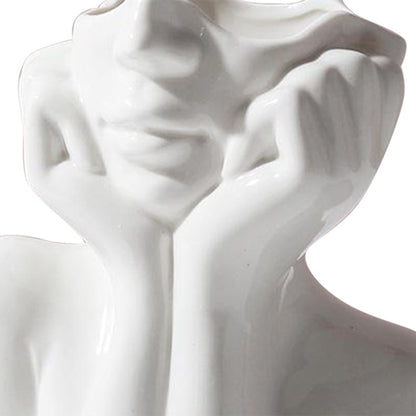 Human Body Half-body Vase Pen Container Creative Vase Ceramics Craft Exquisite Flower Bottles Home Decor for Dining Table Office